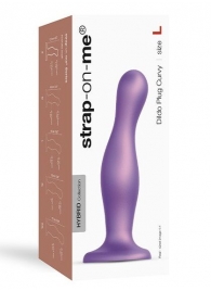 Фиолетовая насадка Strap-On-Me Dildo Plug Curvy size L - Strap-on-me - купить с доставкой в Иваново