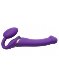 Фиолетовый безремневой вибрострапон Silicone Bendable Strap-On - size M - Strap-on-me - купить с доставкой в Иваново
