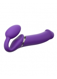 Фиолетовый безремневой вибрострапон Silicone Bendable Strap-On - size XL - Strap-on-me - купить с доставкой в Иваново