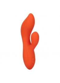 Оранжевый вибратор-кролик Liquid Silicone Dual Teaser - California Exotic Novelties