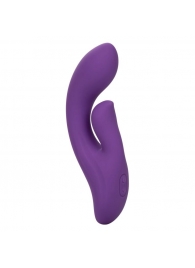 Фиолетовый вибратор-кролик Stella Liquid Silicone Dual Pleaser - 17,25 см. - California Exotic Novelties