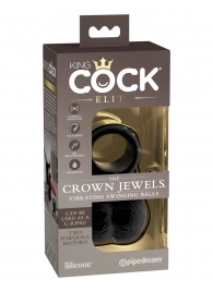 Черная вибронасадка King Cock Ellite The Crown Jewels - Pipedream - в Иваново купить с доставкой
