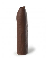 Коричневая насадка-удлинитель Uncut Silicone Penis Enhancer - 17,8 см. - Pipedream - в Иваново купить с доставкой