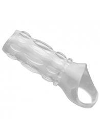 Насадка на пенис с кольцом для мошонки Clear Sensations Enhancer Sex Sleeve - 11,5 см. - XR Brands - в Иваново купить с доставкой