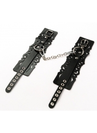 Узорчатые кожаные оковы с регулируемыми ремешками - Crazy Handmade - купить с доставкой в Иваново