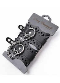 Ажурные наручники из черной кожи - Crazy Handmade - купить с доставкой в Иваново Ажурные наручники из черной кожи - Crazy Handmade - купить с доставкой в Иваново