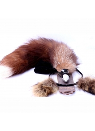 Игровой комплект: серебристая анальная пробка с пушистым хвостом и ободок-ушки - Crazy Handmade - купить с доставкой в Иваново