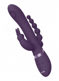 Фиолетовый анально-вагинальный вибромассажер Rini - 22,3 см. - Shots Media BV