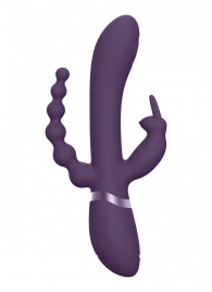 Фиолетовый анально-вагинальный вибромассажер Rini - 22,3 см. - Shots Media BV