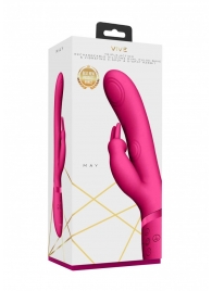 Розовый вибромассажер May Pulse-Wave   C-spot   G-Spot Rabbit - 22 см. - Shots Media BV