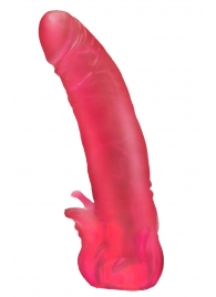Розовая насадка для страпона с клиторальными лепестками - 18,5 см. - LOVETOY (А-Полимер) - купить с доставкой в Иваново