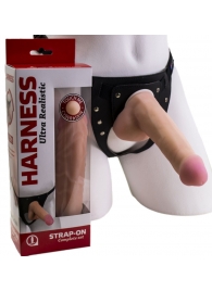 Страпон Harness из двух предметов: трусики с плугом и насадка-фаллос - 17 см. - LOVETOY (А-Полимер) - купить с доставкой в Иваново