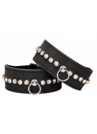 Черные поножи Diamond Studded Ankle Cuffs - Shots Media BV - купить с доставкой в Иваново