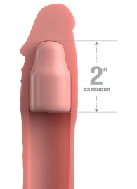 Телесная насадка-удлинитель 2 Inch Silicone X-tension with Strap - 20,3 см. - Pipedream - в Иваново купить с доставкой