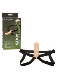 Телесный фаллопротез из силикона Extension with Harness - 15,75 см. - California Exotic Novelties - купить с доставкой в Иваново