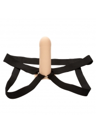 Телесный фаллопротез из силикона Extension with Harness - 15,75 см. - California Exotic Novelties - купить с доставкой в Иваново