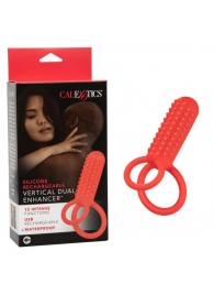 Красное эрекционное кольцо Silicone Rechargeable Vertical Dual Enhancer - California Exotic Novelties - в Иваново купить с доставкой