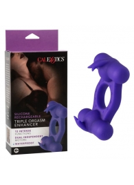 Фиолетовое эрекционное виброкольцо с двумя моторами Silicone Rechargeable Triple Orgasm Enhancer - California Exotic Novelties - в Иваново купить с доставкой