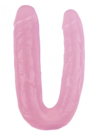 Розовый двусторонний фаллоимитатор 17.7 Inch Dildo - 22,5 см. - Chisa