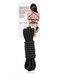 Черная хлопковая веревка для связывания - 3 м. - Lux Fetish - купить с доставкой в Иваново