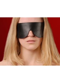 Чёрная широкая кожаная маска на глаза - Sitabella - купить с доставкой в Иваново