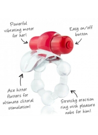Виброкольцо с язычком и красным виброэлементом Overtime - Screaming O - в Иваново купить с доставкой