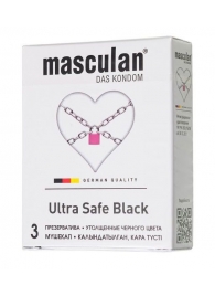 Ультрапрочные презервативы Masculan Ultra Safe Black - 3 шт. - Masculan - купить с доставкой в Иваново