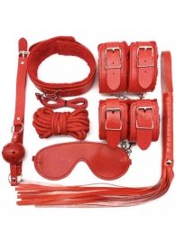 Большой БДСМ-набор из 7 предметов в красном цвете - Eroticon - купить с доставкой в Иваново