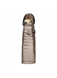 Дымчатая насадка-удлинитель Ribbed Realistic Penis Enhancing Sleeve Extension - 15,2 см. - BlueLine - в Иваново купить с доставкой