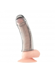 Текстурированная насадка на пенис Clear Textured Penis Enhancing Sleeve Extension - 16,5 см. - BlueLine - в Иваново купить с доставкой