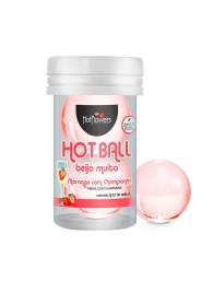 Лубрикант на масляной основе Hot Ball Beija Muito с ароматом клубники и шампанского (2 шарика по 3 гр.) - HotFlowers - купить с доставкой в Иваново