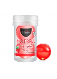 Лубрикант на масляной основе Hot Ball Beija Muito с ароматом клубники (2 шарика по 3 гр.) - HotFlowers - купить с доставкой в Иваново