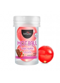 Лубрикант на масляной основе Hot Ball Beija Muito с ароматом шоколада и клубники (2 шарика по 3 гр.) - HotFlowers - купить с доставкой в Иваново