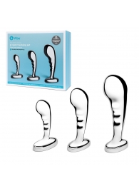 Набор из 3 стальных стимуляторов простаты Stainless Steel P-spot Training Set - b-Vibe - в Иваново купить с доставкой