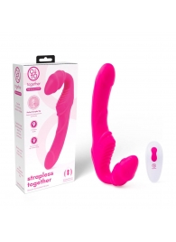 Розовый безремневой страпон на радиоуправлении Strapless Together - 22 см. - Together Toy - купить с доставкой в Иваново