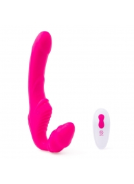 Розовый безремневой страпон на радиоуправлении Strapless Together - 22 см. - Together Toy - купить с доставкой в Иваново