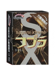 Суженные к основанию презервативы Sagami Xtreme COBRA - 3 шт. - Sagami - купить с доставкой в Иваново