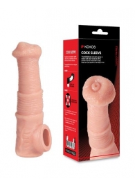 Телесная фантазийная насадка на член Cock Sleeve Size M - KOKOS - в Иваново купить с доставкой