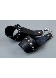 Чёрные кожаные наручники для подвешивания - Подиум - купить с доставкой в Иваново