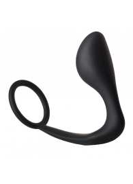 Черное эрекционное кольцо с анальной пробкой Anal Plug With Cockring - Dream Toys - в Иваново купить с доставкой