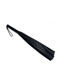 Черная многохвостовая плеть из мягкой кожи - 57 см. - БДСМ Арсенал - купить с доставкой в Иваново