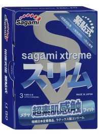 Розовые презервативы Sagami Xtreme FEEL FIT 3D - 3 шт. - Sagami - купить с доставкой в Иваново