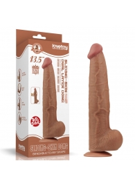 Коричневый фаллоимитатор 13.5 King Sized Sliding Skin Dual Layer Dong - 34 см. - Lovetoy