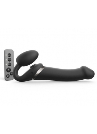 Черный безремневой страпон Multi Orgasm Size L с клиторальной стимуляцией - Strap-on-me - купить с доставкой в Иваново