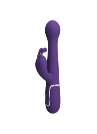 Фиолетовый вибратор-кролик Dejon с ротацией бусин и возвратно-поступательными движениями - 22,6 см. - Baile