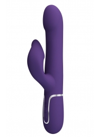 Фиолетовый вибратор-кролик Falin с вращением бусин - 22,7 см. - Baile