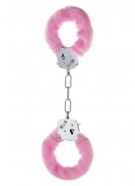 Розовые меховые наручники с ключами - Toy Joy - купить с доставкой в Иваново