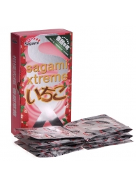 Презервативы Sagami Xtreme Strawberry c ароматом клубники - 10 шт. - Sagami - купить с доставкой в Иваново