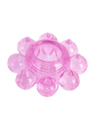 Розовое гелевое эрекционное кольцо-цветок - Toyfa Basic - в Иваново купить с доставкой