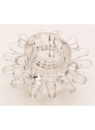 Прозрачное гелевое эрекционное кольцо с шипиками - Toyfa Basic - в Иваново купить с доставкой